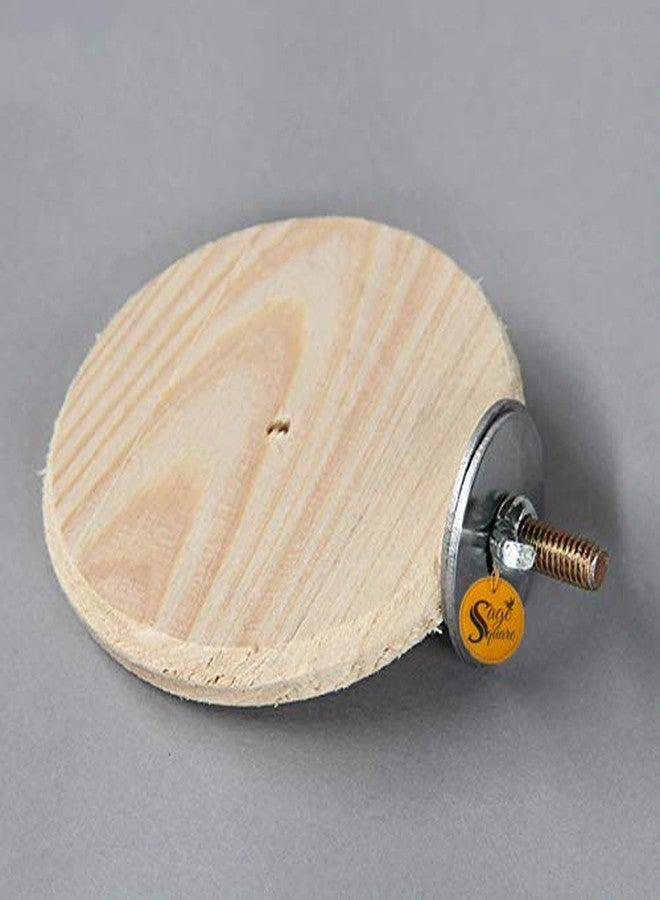 Sage Square 4.5 Inches / 12 cm Natural Wood Platform Cum Perch Cum Stand Bird Toy Ideal for Finch, Canary, Lovebird, Budgerigar, Budgeri (Light Weight) - Image 2